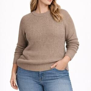 Industry Republic Wool Blend Knit Sweater XL Taupe Neutral Crewneck NWT
